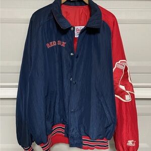 MLB Boston Red Sox Vintage Starter Diamond Collection Button Down Jacket